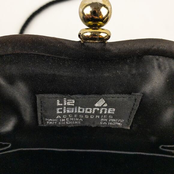 Liz Claiborne Vintage Y2K Black Velvet Purse Bag Womens One Size - Picture 14 of 15